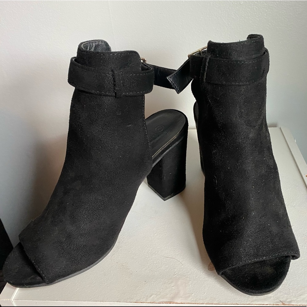 Peep toe booties